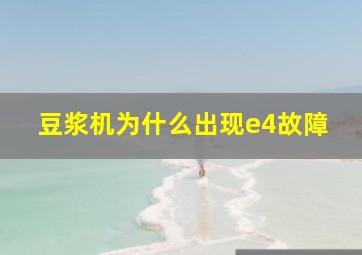 豆浆机为什么出现e4故障