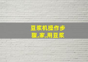 豆浆机操作步骤,家,用豆浆