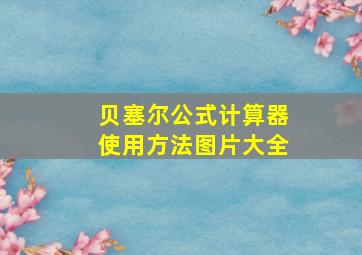 贝塞尔公式计算器使用方法图片大全