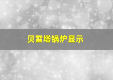 贝雷塔锅炉显示