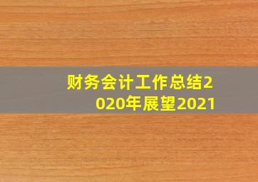 财务会计工作总结2020年展望2021