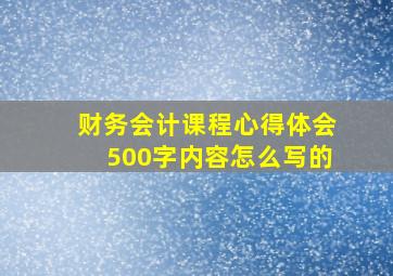 财务会计课程心得体会500字内容怎么写的