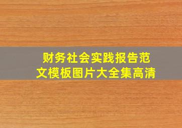 财务社会实践报告范文模板图片大全集高清