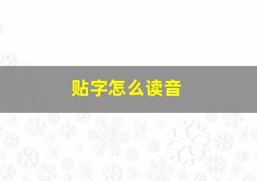 贴字怎么读音