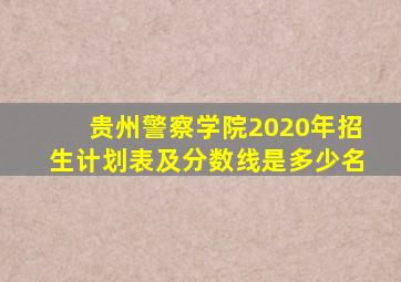 贵州警察学院2020年招生计划表及分数线是多少名