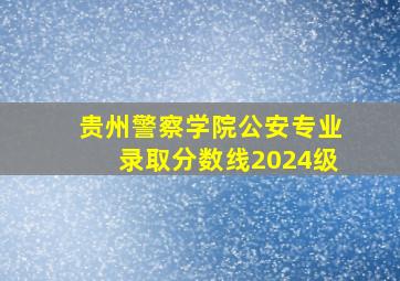 贵州警察学院公安专业录取分数线2024级