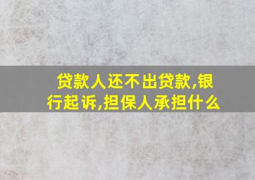 贷款人还不出贷款,银行起诉,担保人承担什么