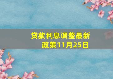 贷款利息调整最新政策11月25日