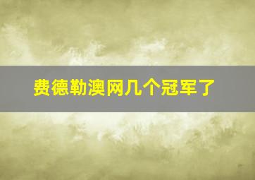 费德勒澳网几个冠军了