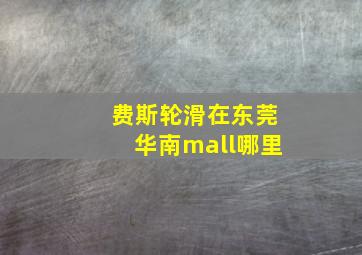 费斯轮滑在东莞华南mall哪里