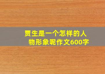 贾生是一个怎样的人物形象呢作文600字