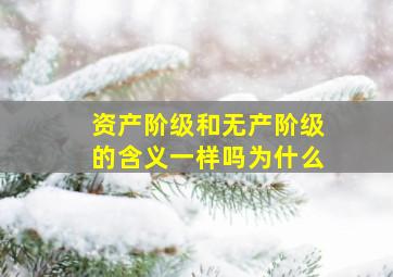 资产阶级和无产阶级的含义一样吗为什么