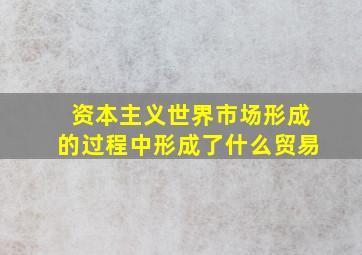 资本主义世界市场形成的过程中形成了什么贸易