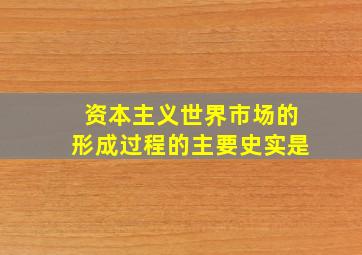 资本主义世界市场的形成过程的主要史实是