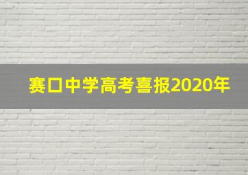 赛口中学高考喜报2020年