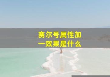 赛尔号属性加一效果是什么