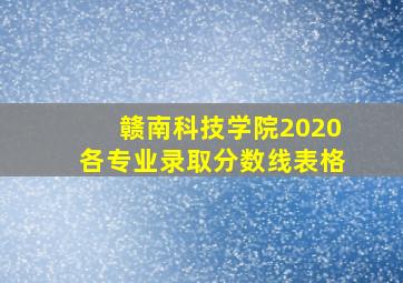 赣南科技学院2020各专业录取分数线表格