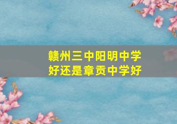 赣州三中阳明中学好还是章贡中学好