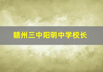 赣州三中阳明中学校长