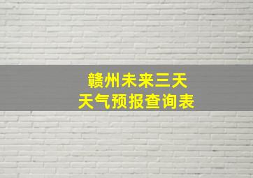 赣州未来三天天气预报查询表