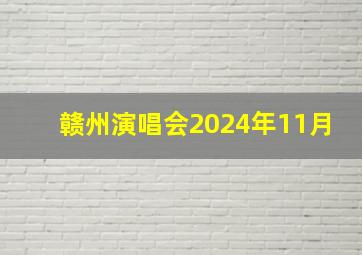 赣州演唱会2024年11月