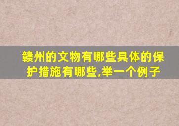 赣州的文物有哪些具体的保护措施有哪些,举一个例子