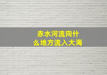 赤水河流向什么地方流入大海