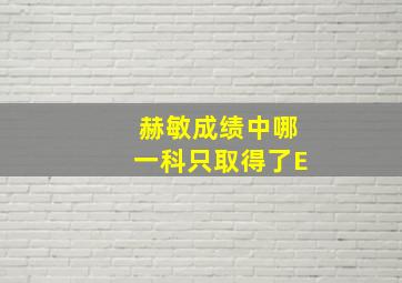 赫敏成绩中哪一科只取得了E