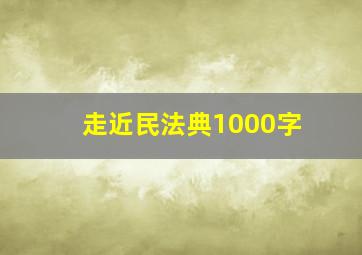 走近民法典1000字