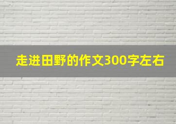 走进田野的作文300字左右