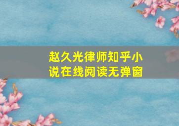 赵久光律师知乎小说在线阅读无弹窗