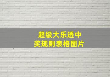 超级大乐透中奖规则表格图片