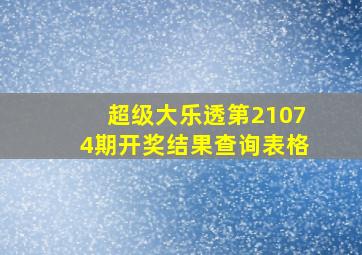 超级大乐透第21074期开奖结果查询表格