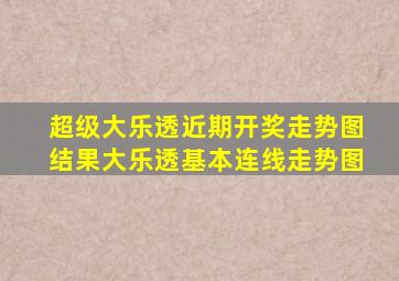 超级大乐透近期开奖走势图结果大乐透基本连线走势图