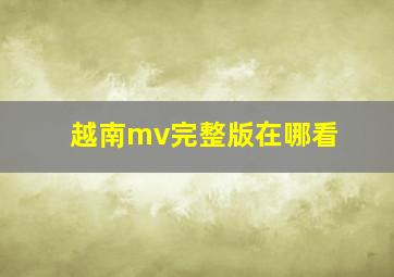 越南mv完整版在哪看