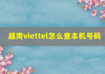 越南viettel怎么查本机号码