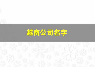 越南公司名字