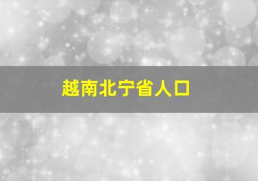 越南北宁省人口