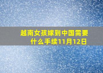 越南女孩嫁到中国需要什么手续11月12日