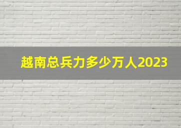 越南总兵力多少万人2023