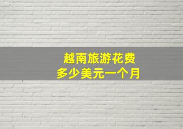 越南旅游花费多少美元一个月