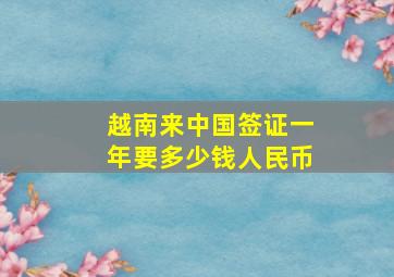 越南来中国签证一年要多少钱人民币