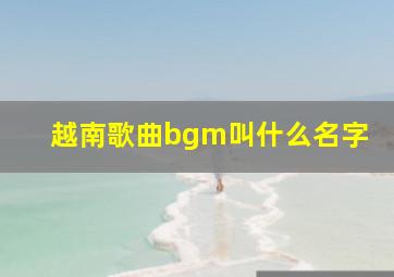 越南歌曲bgm叫什么名字