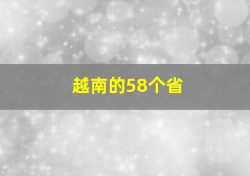 越南的58个省