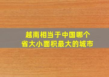 越南相当于中国哪个省大小面积最大的城市