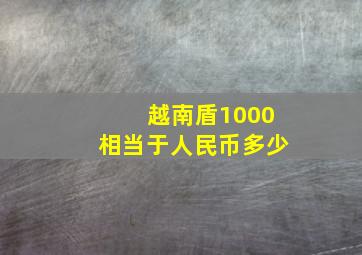 越南盾1000相当于人民币多少