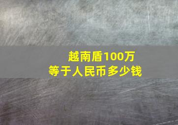 越南盾100万等于人民币多少钱