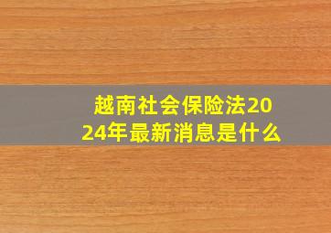 越南社会保险法2024年最新消息是什么