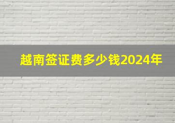 越南签证费多少钱2024年