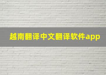 越南翻译中文翻译软件app